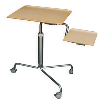 Table roulante Archimede by Altek – design industriel, bois & métal