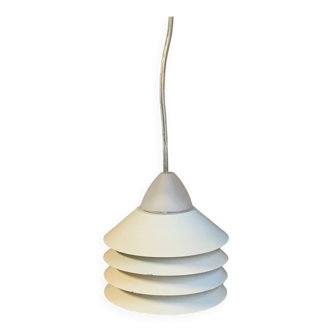 Small pendant light by design light model siam in white lacquered metal, denmark, 1980s