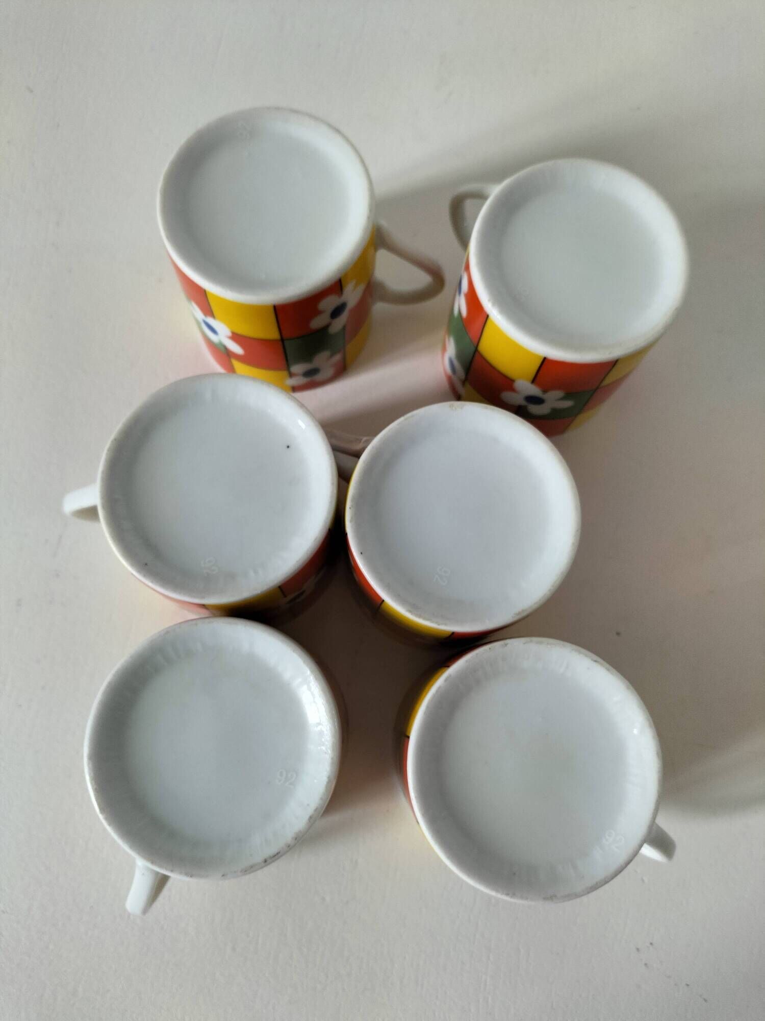 6 espresso cups decor Pop Flower power