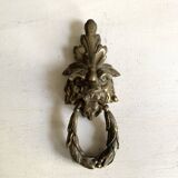 Pair of bronze door knockers - Empire lion head handles