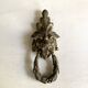 Pair of bronze door knockers - Empire lion head handles