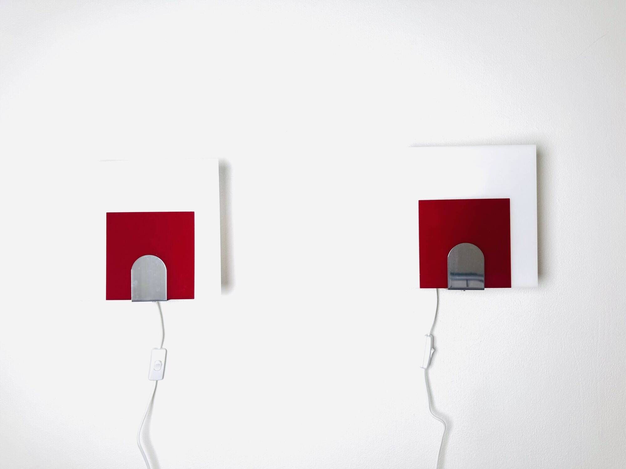 Minimalist Postmodern Wall Lights by Nafa Nybro Armaturfabrik, Sweden 1980s
