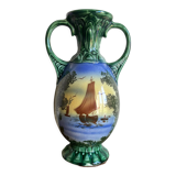Gustave Bihl Czechoslovakia vase with 2 Art Nouveau handles