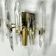 Sciolari, set of two large sconces in glass and gilded brass. Italy 1970s