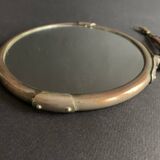 1940s Art Deco Double Sided Brass Round Wall Mirror