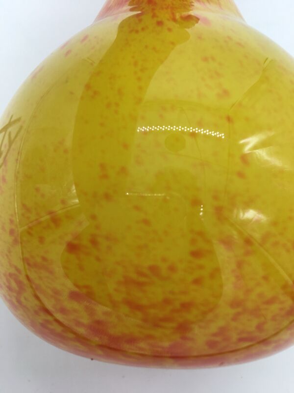 Vase soliflore orange et jaune vintage, signé