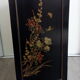 Meuble chinois laqué noir pierres sculptées