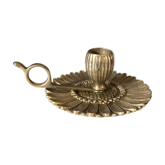 Brass flower candlestick