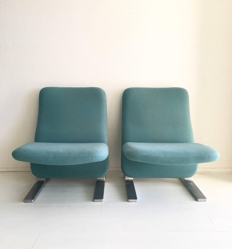 Pair of armchairs Concorde model Pierre Paulin for Artifort 1960 s