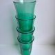 Set of 4 green water glasses 70s