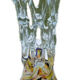 Plychrome openwork spun blown glass vase