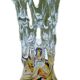 Plychrome openwork spun blown glass vase
