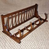 Curved wooden bistro coat rack from the 1930s