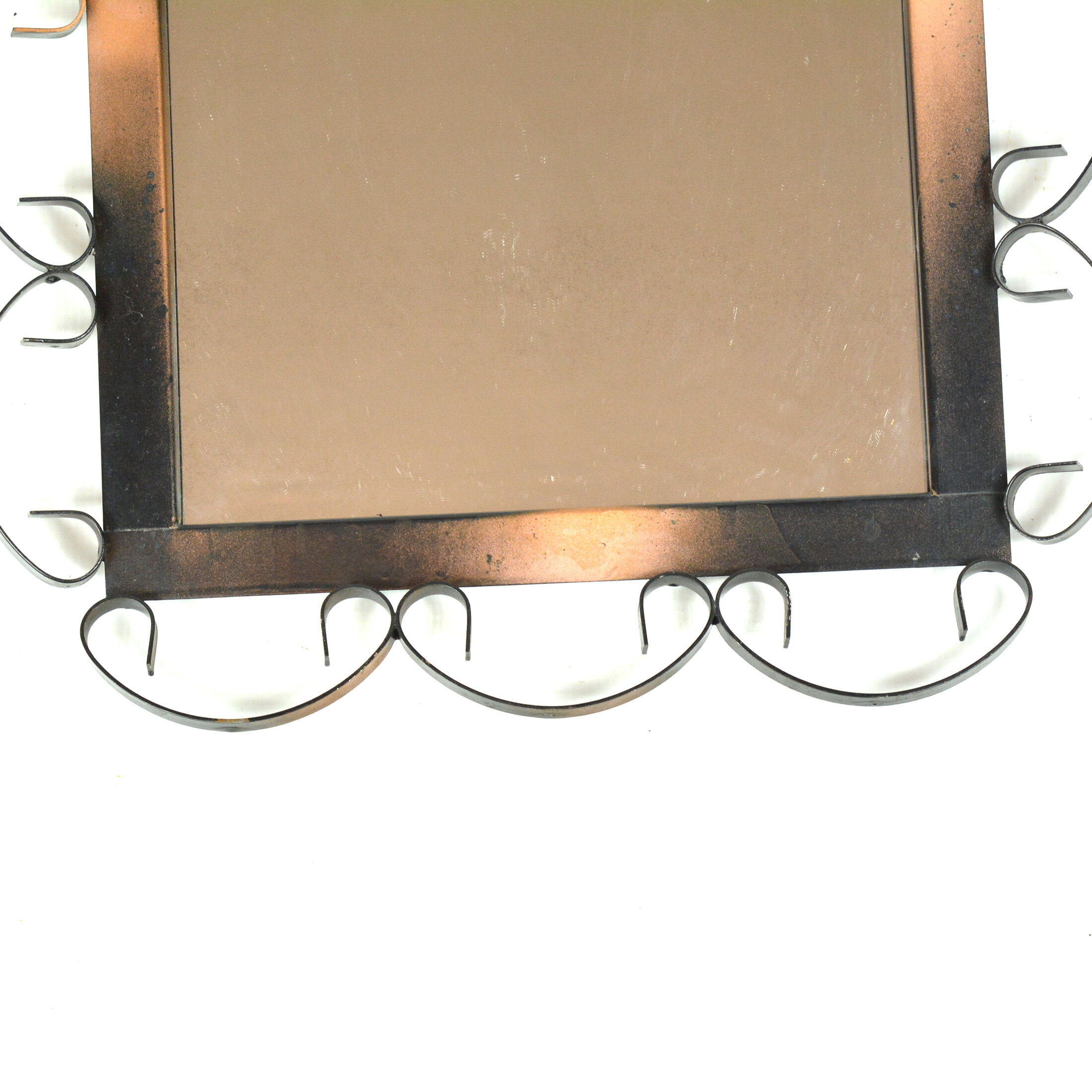 Miroir rectangulaire des années 1970 en métal, Allemagne