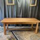 Restored antique farmhouse table in solid elm