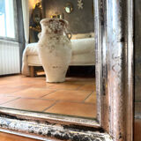 Miroir Louis-Philippe ancien argenté XIXème