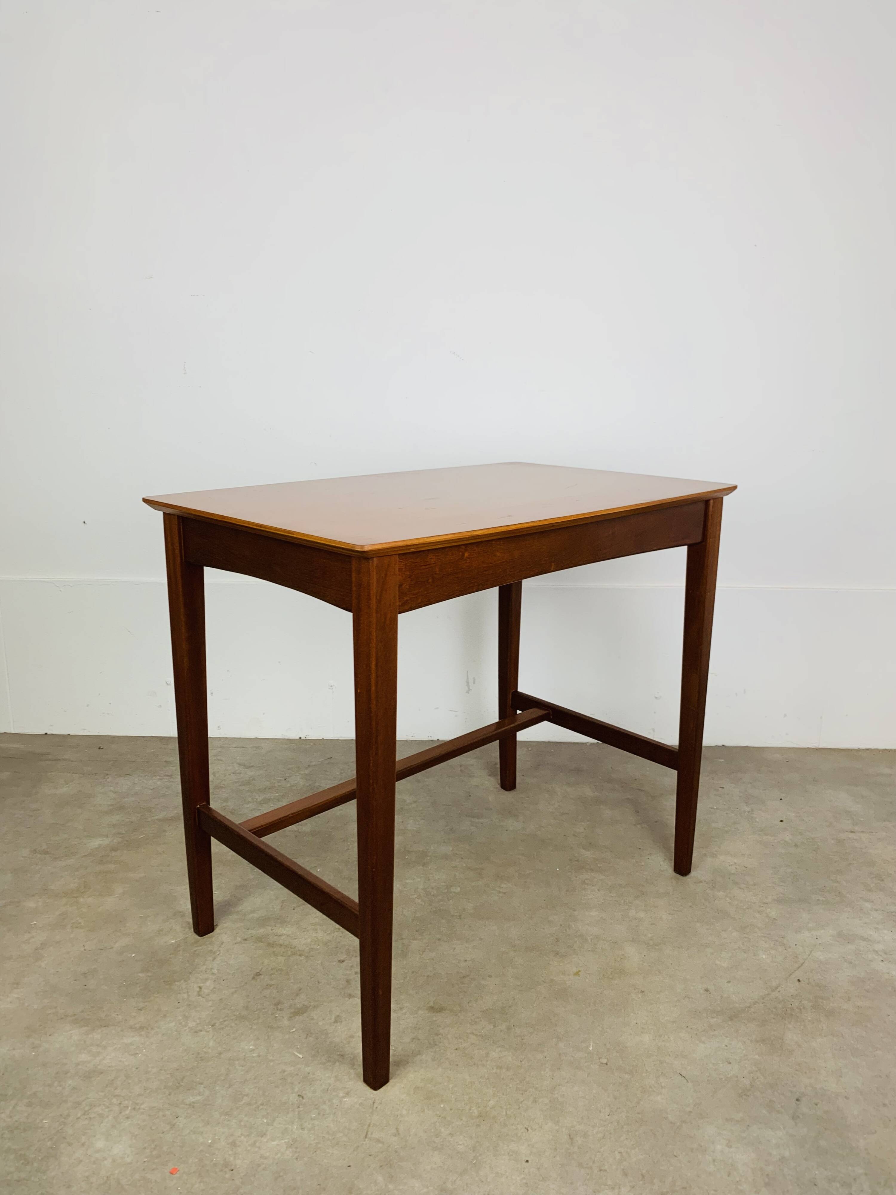 Minimalist Scandinavian teak desk from the 1960s, vintage.