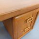 Large vintage double-sided executive desk in oak wood from the 70s