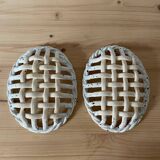Set of 2 woven ceramic baskets