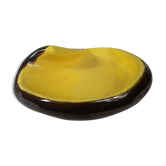 Large vintage 70s yellow and glossy ceramic bowl