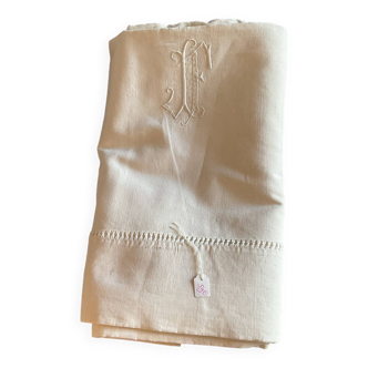 Embroidered linen/cotton sheet. Ancient