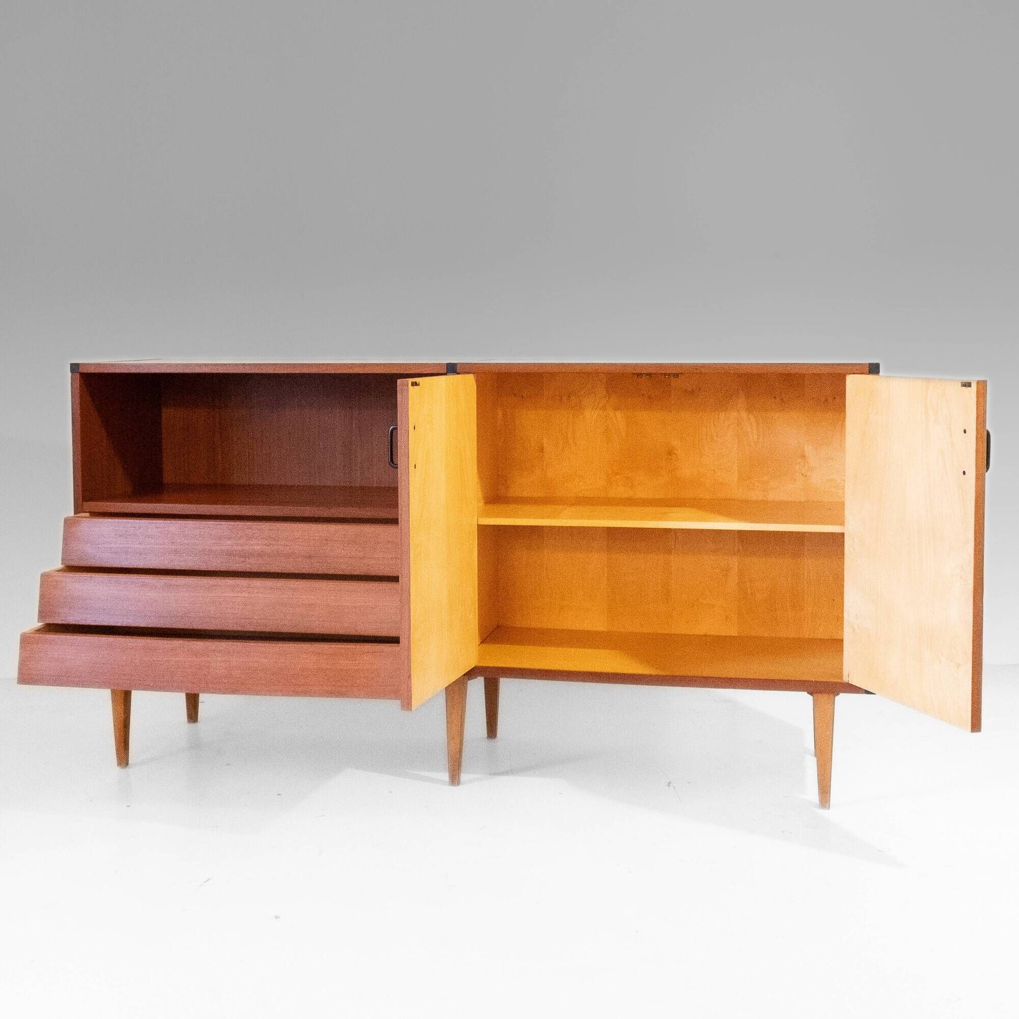 1960s Vintage Teak Sideboard with Drawers in Scandinavian Style