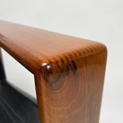 Mid-Century Armchairs in Wood & Leather attributed to Tarcisio Colzani, Italy, 1960s