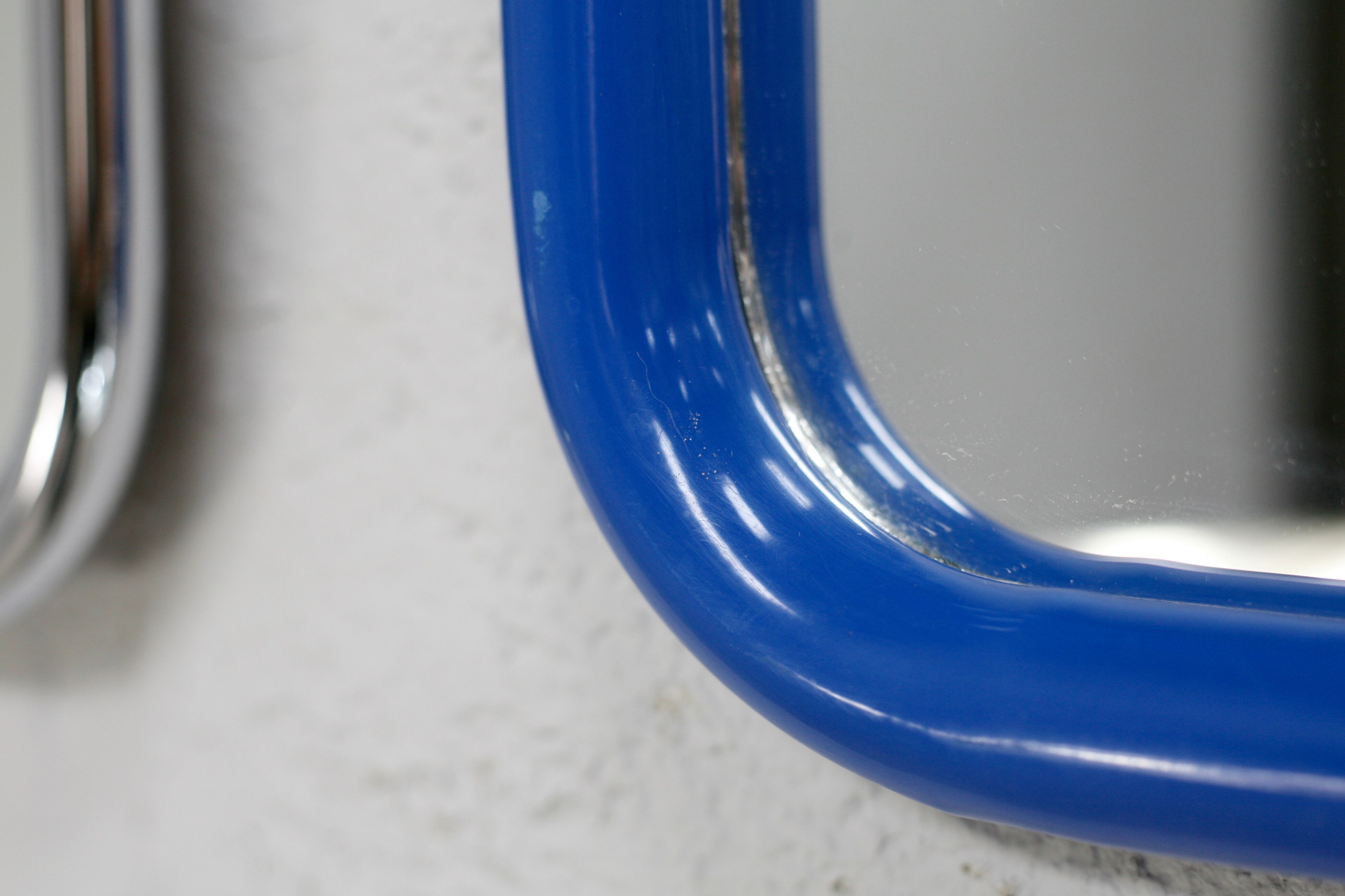 Pair of tubular steel mirrors, france, circa 1970