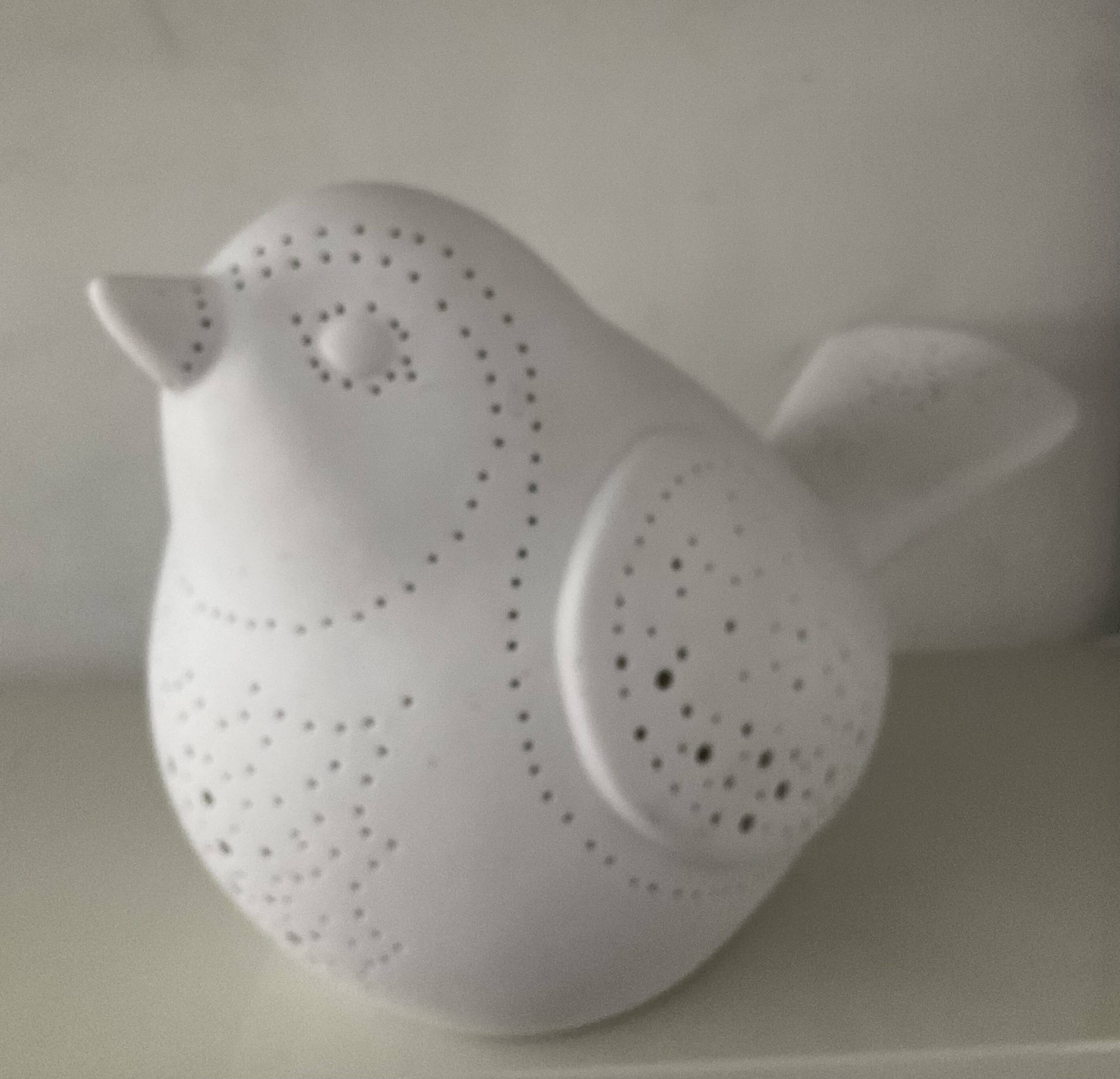 Lampe oiseau en porcelaine de biscuit