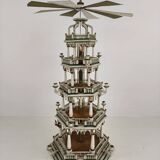 19th century handmade Christmas pyramid – rare and beautiful German folk art piece