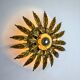Plafonnier ou applique florale en feuillage en forme de soleil, France, années 1970