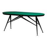 Italian 1950/60s Coffee Table with Copper Feet and Green Top