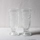 Set of 2 Pressed Glass Stylish Glasses Cibulak by Pavel Panek / 1977