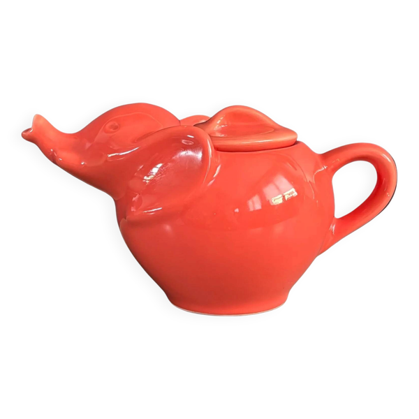 Théière éléphant grand modèle couleur corail