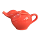 Large coral-coloured elephant teapot.