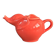 Large coral-coloured elephant teapot.