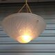 Art Deco ceiling lamp/chandelier in white pressed molded glass in working order