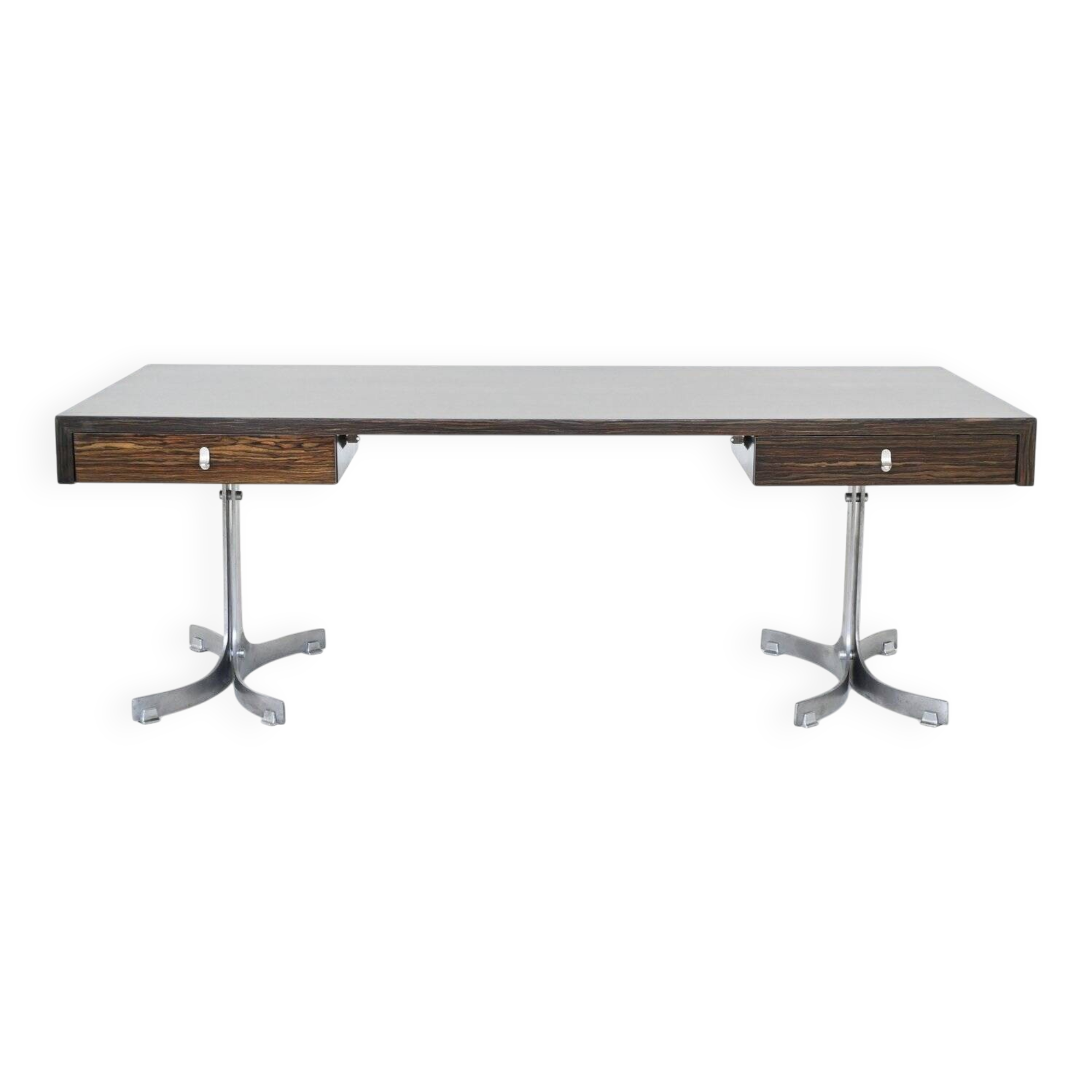 Trau Arredamenti Metallici S.P.A. large desk in rosewood Italy 1960