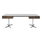 Trau Arredamenti Metallici S.P.A. large desk in rosewood Italy 1960