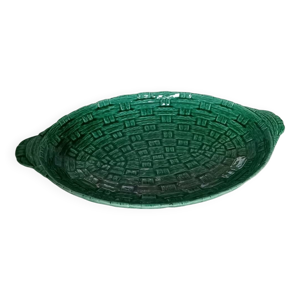 Plat en faïence vert