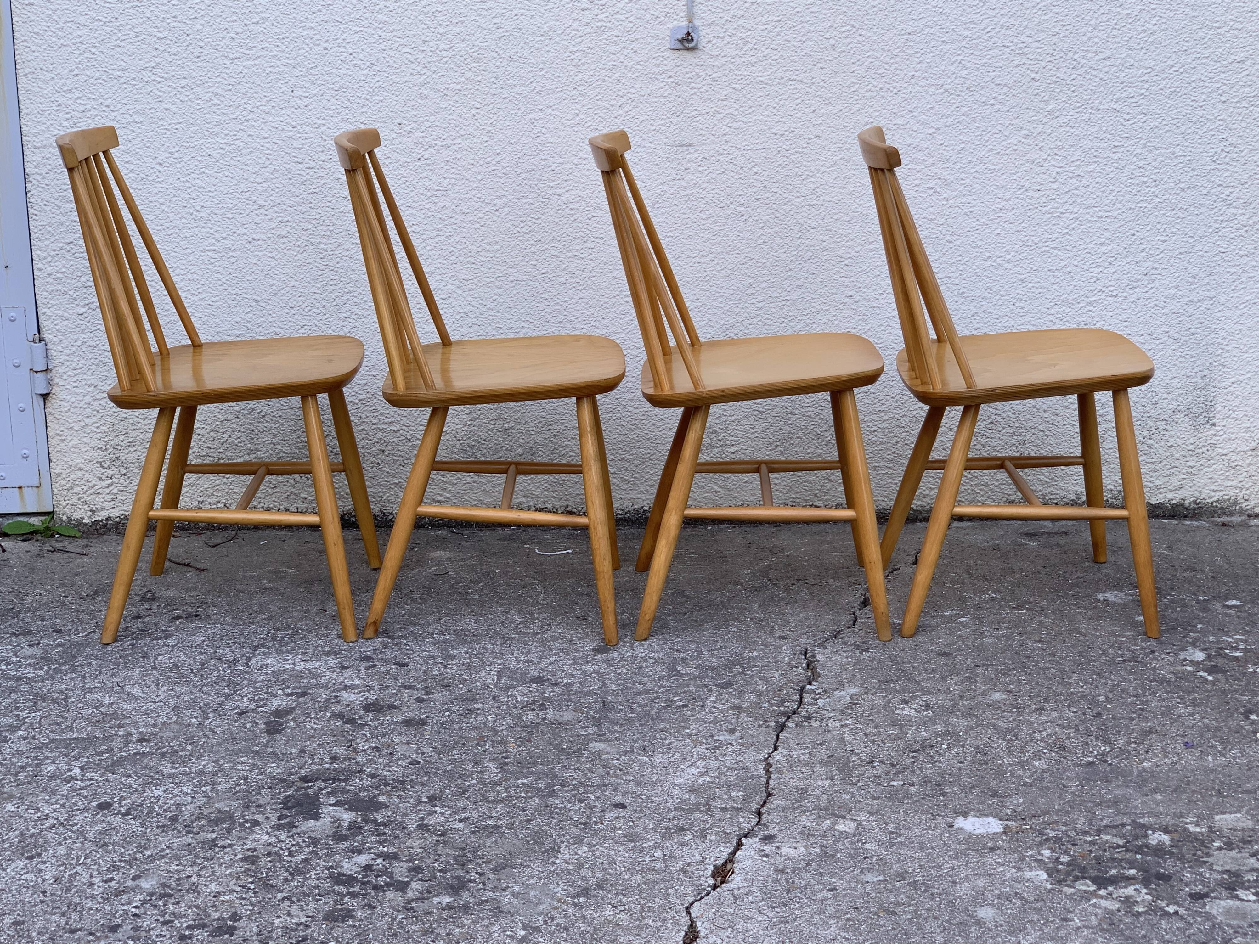 Chaises scandinaves Pinnstol ZPM Radomsko 1950