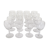 Lot of vintage engraved glass glasses