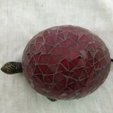 Glass turtle lamp mosaic cast iron Red watcher Brocanteespritdantan