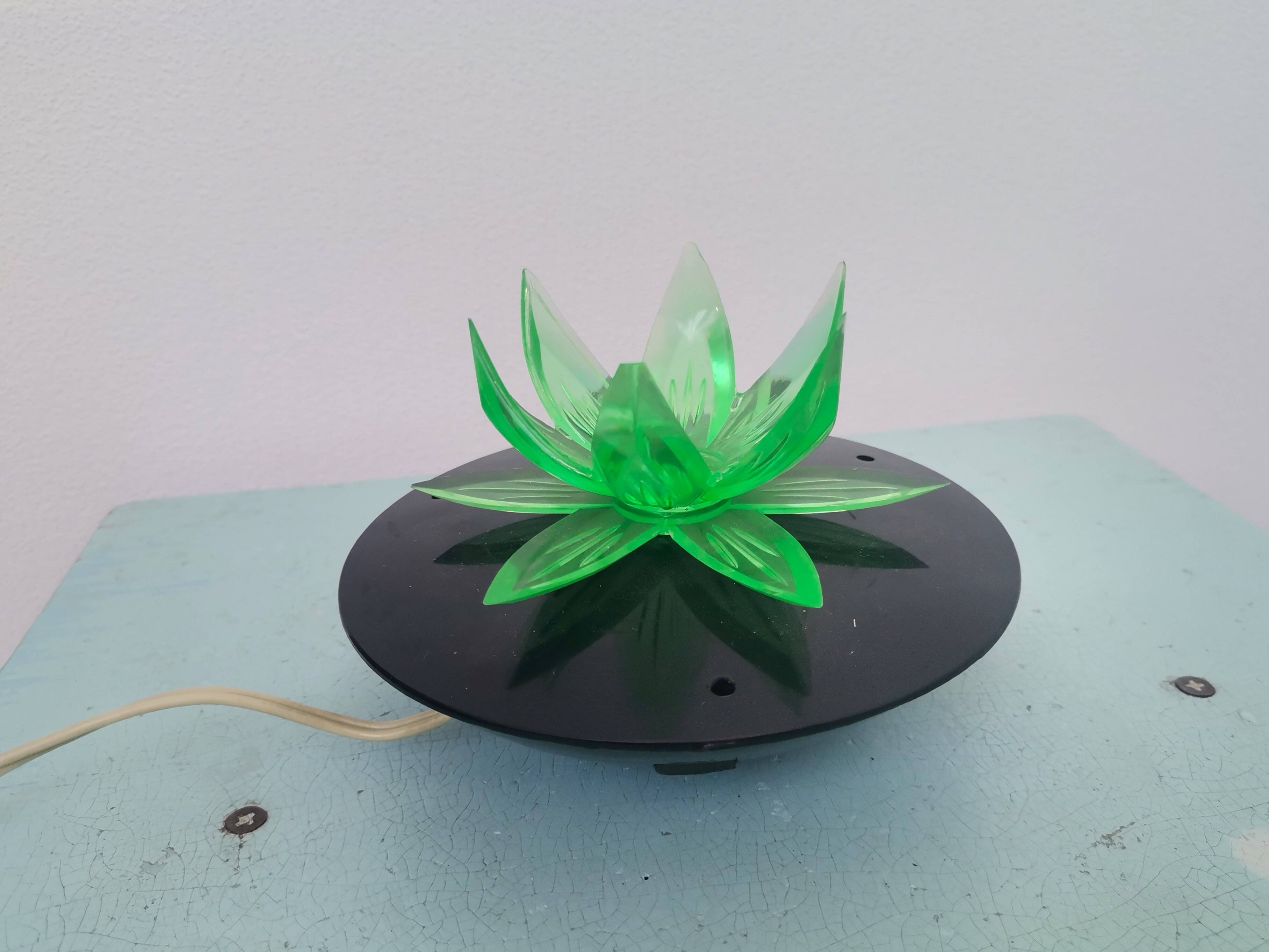 Green Water Lily Lotus Flower Night Light Lamp, Eastern Europe