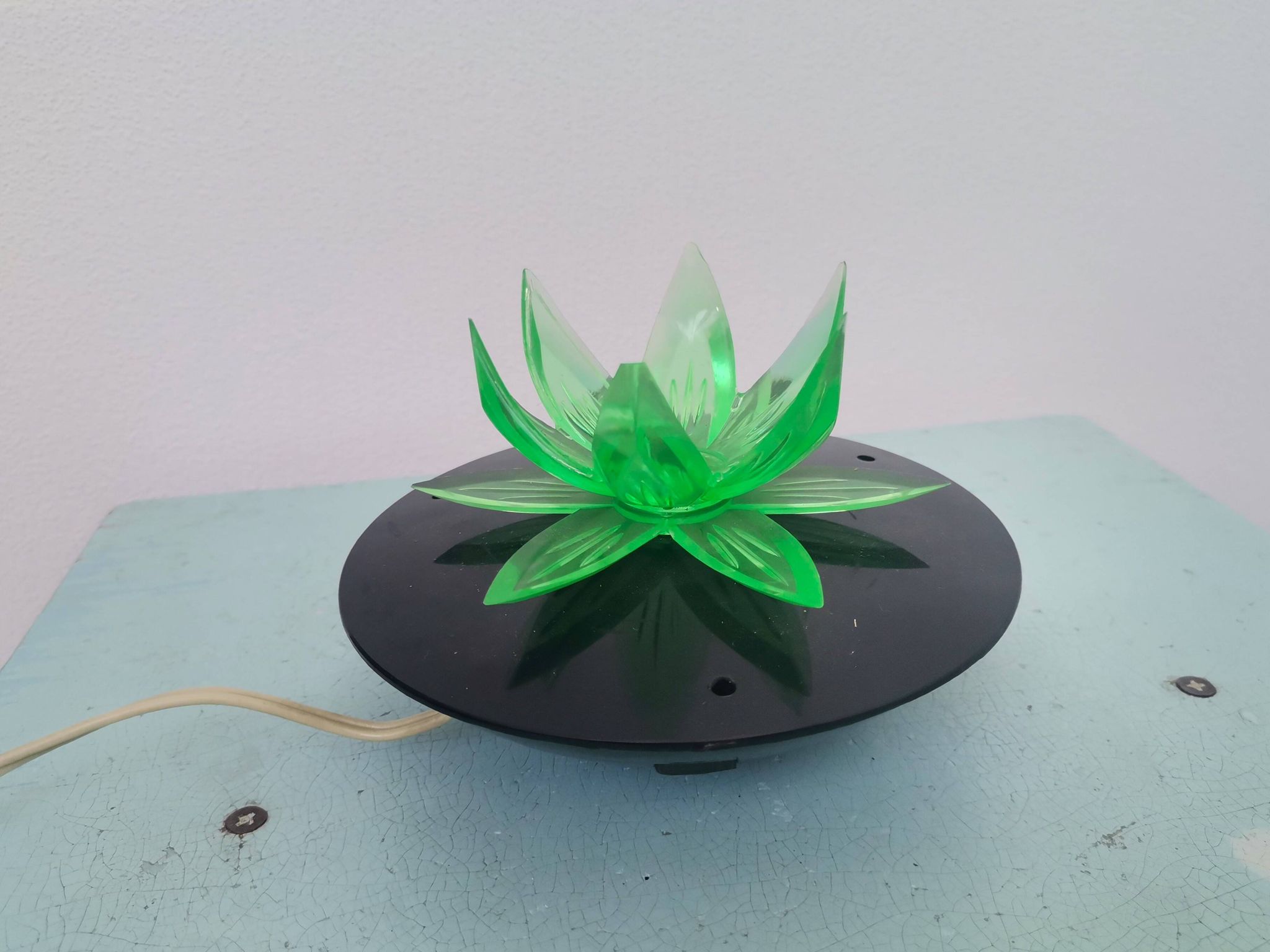 Lampe de nuit fleur de lotus nénuphar vert, Europe de l'Est