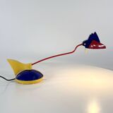 Lampe de bureau toucan bleu et rouge de brilliant leuchten Germany, 1980