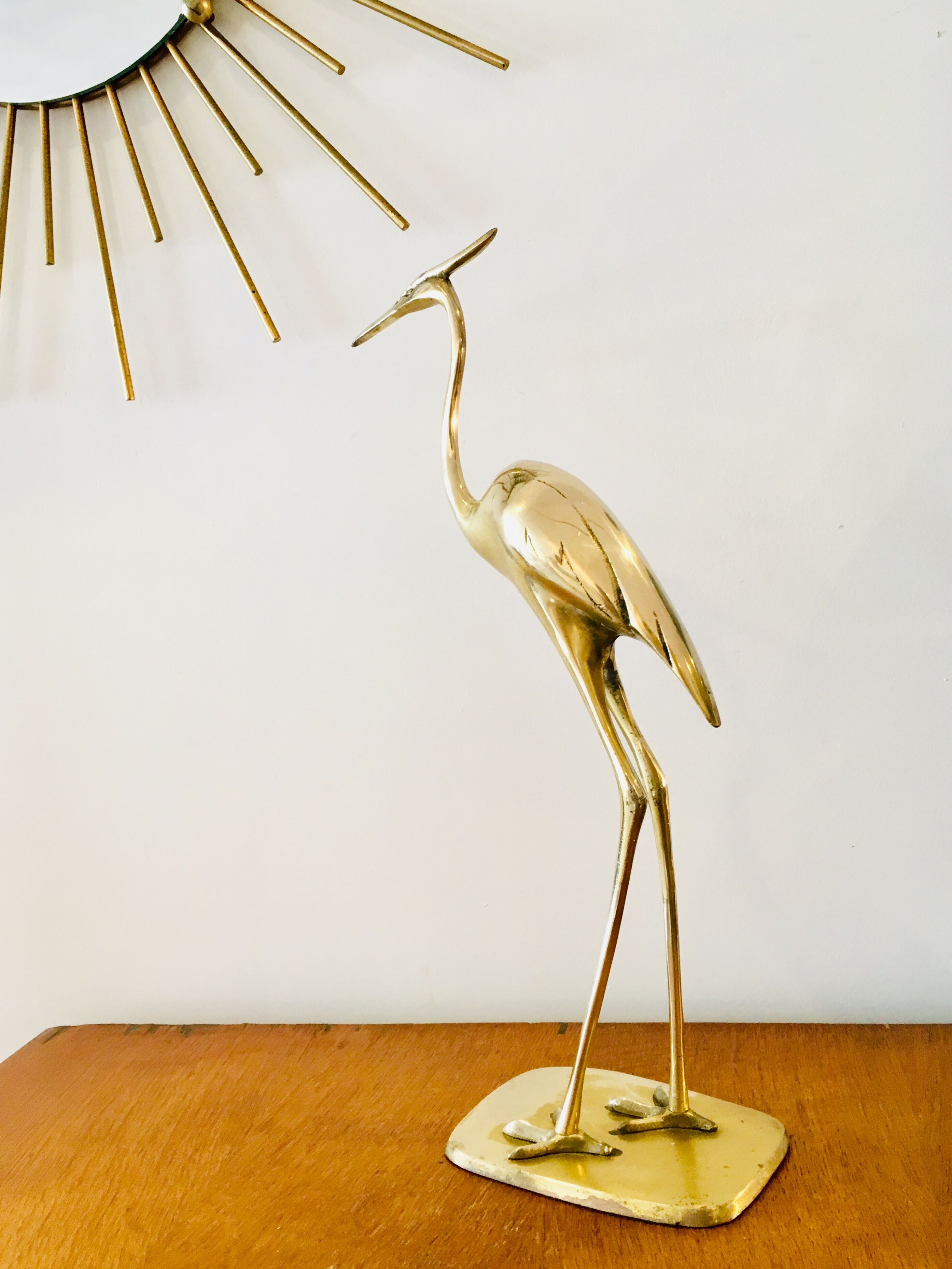 Vintage brass heron