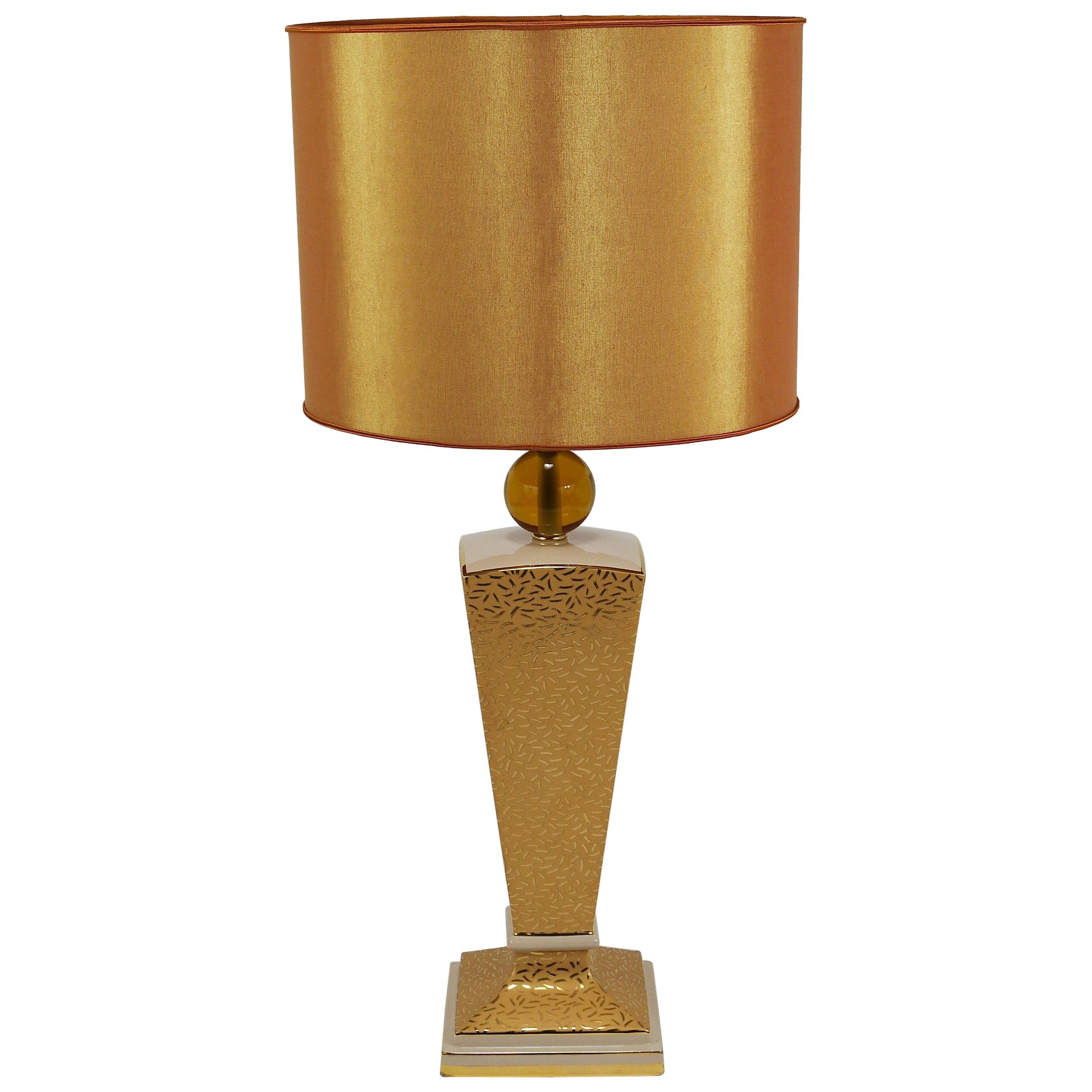 Lampe de table ou d'appoint en porcelaine de style post-moderne Memphis et Art Déco, Italie, années 1980