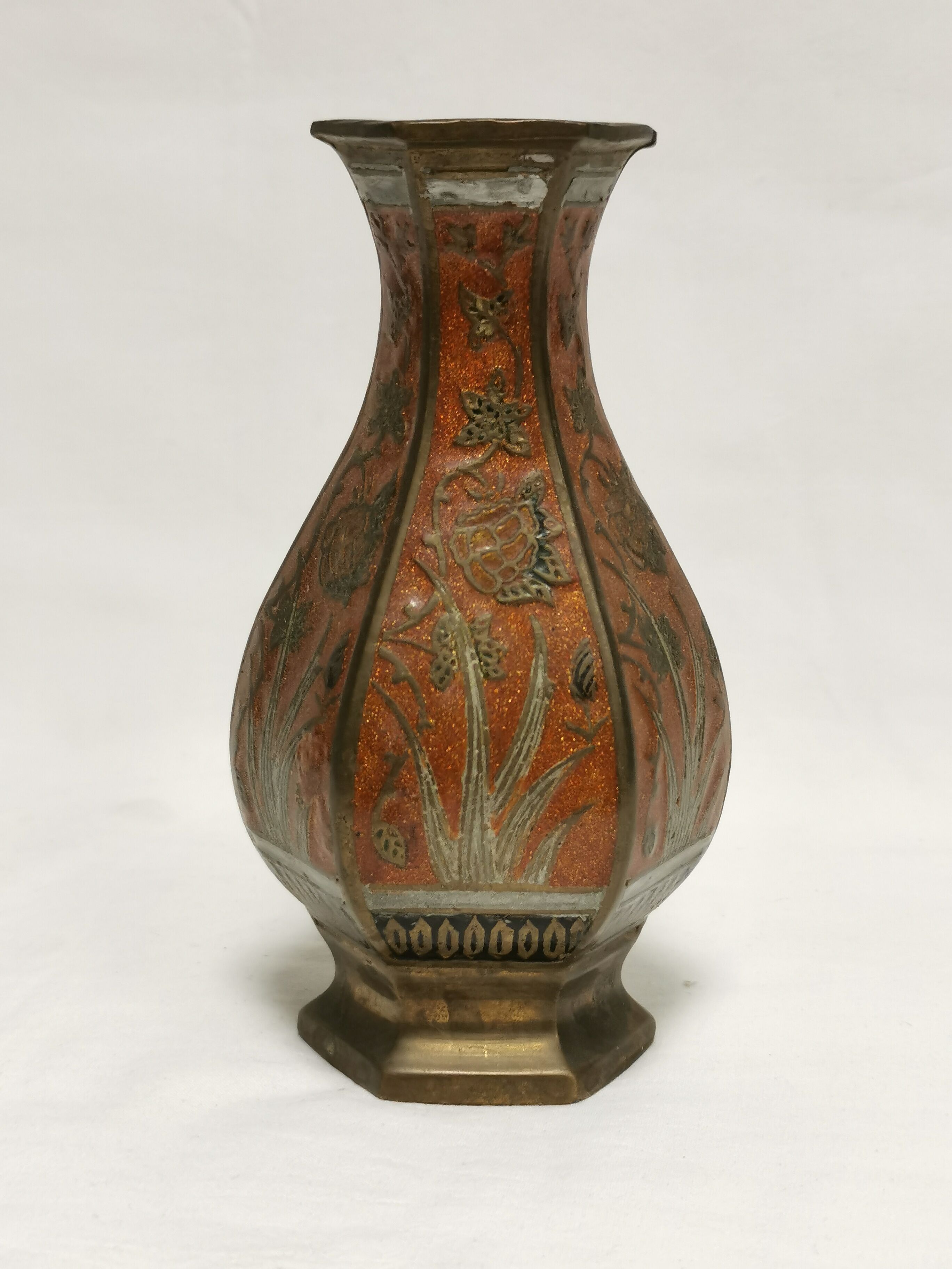 enamelled bronze vase