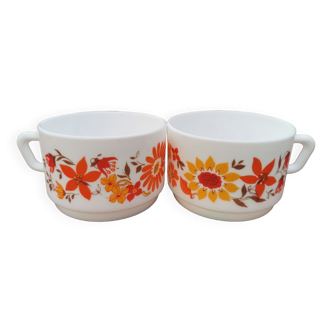 Set of 2 vintage Arcopal cups